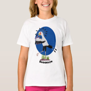 Cute secretary bird writing notes cartoon T-Shirt