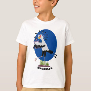 Cute secretary bird writing notes cartoon T-Shirt