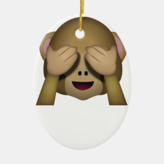 Cute See No Evil Monkey Emoji Ceramic Tree Decoration