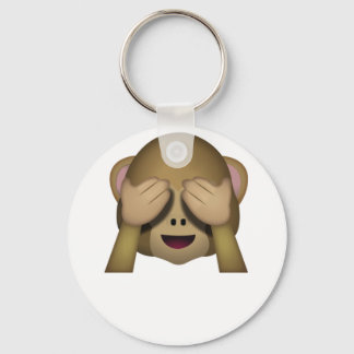 Cute See No Evil Monkey Emoji Key Ring
