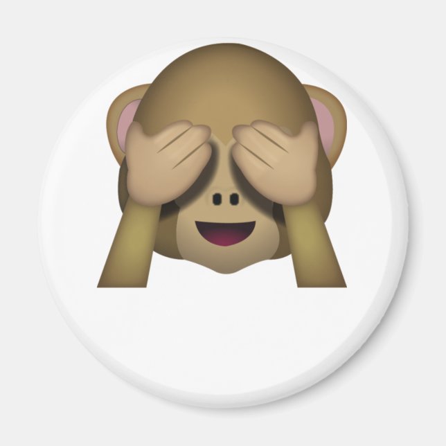 Cute See No Evil Monkey Emoji Magnet (Front)