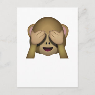 Cute See No Evil Monkey Emoji Postcard