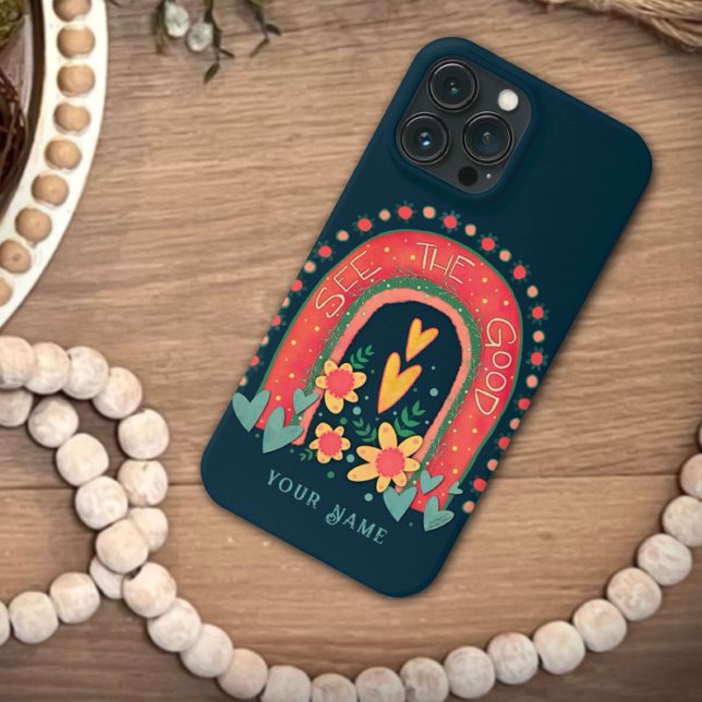 Cute See the Good Fun Quote Rainbow Inspirivity Case-Mate iPhone Case (Creator Uploaded)