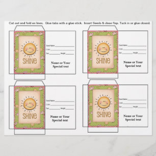 Cute Seed Packet Gift or Favour Flyer