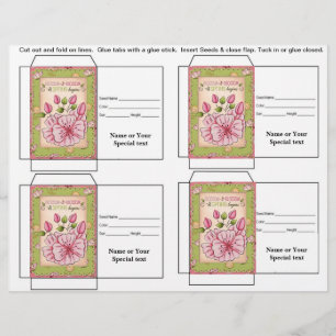 Cute Seed Packet Gift or Favour Flyer