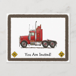 Cute Semi-Cab Invitation