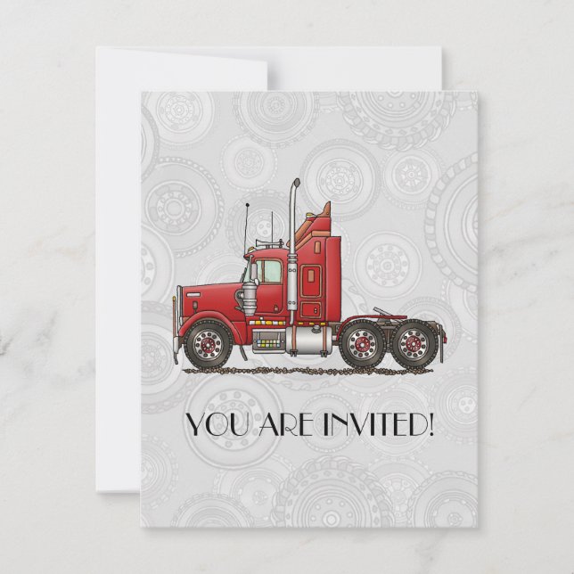 Cute Semi-Cab Invitation (Front)