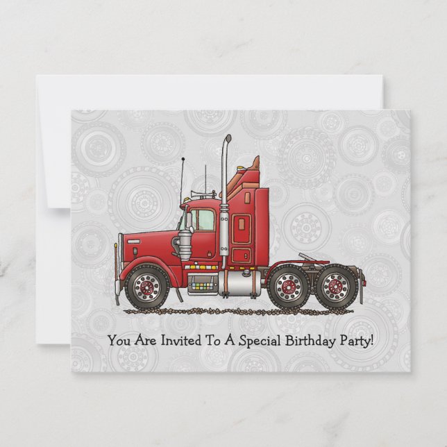 Cute Semi-Cab Invitation (Front)