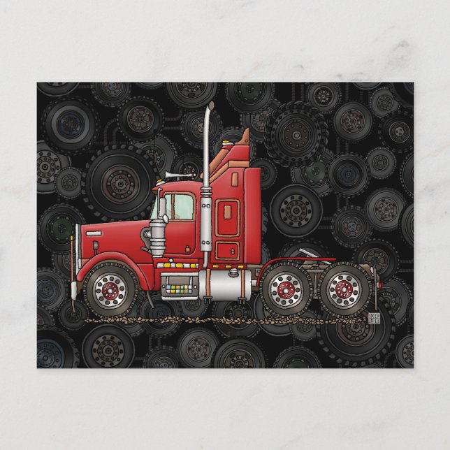 Cute Semi-Cab Postcard (Front)