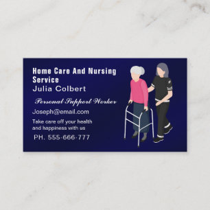 Cute Senior Companion or Elderly Caregiver Business Card