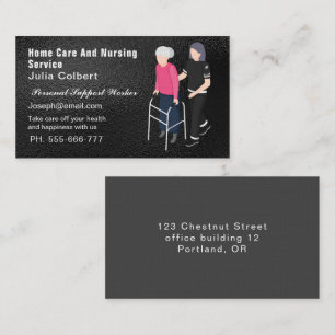 Cute Senior Companion or Elderly Caregiver Business Card