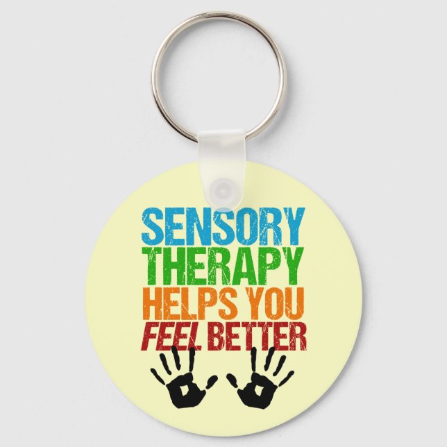 Cute Sensory Therapy OT Handprints Key Ring (Front)