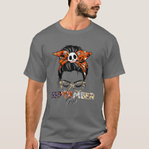 Cute September Girl Woman Face Wink Eyes Halloween T-Shirt