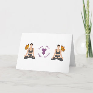 Cute Serenity Serendipity Yoga Love Personalise Card