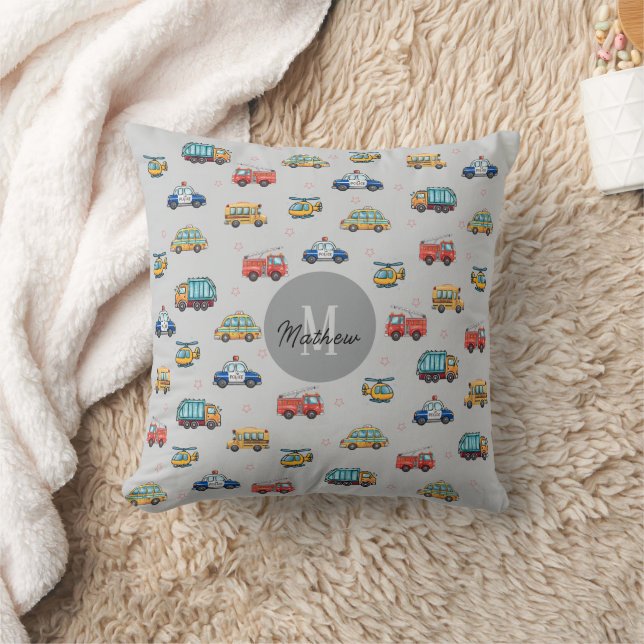 Cute Service Vehicle Personalised  Cushion (Blanket)