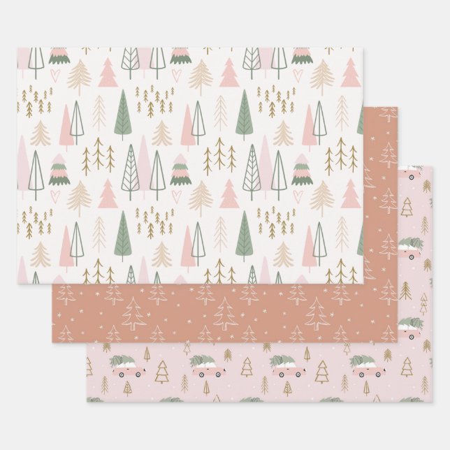 Cute Set of Modern Christmas Wrapping  Wrapping Paper Sheet (Set)