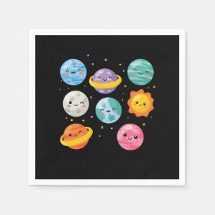 Cute Seven Planets Sun Solar System Galaxy Outer S Napkin