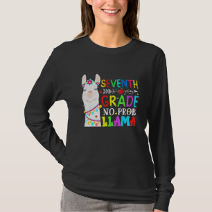 Cute Seventh Grade No Prob Llama Back To School Fi T-Shirt