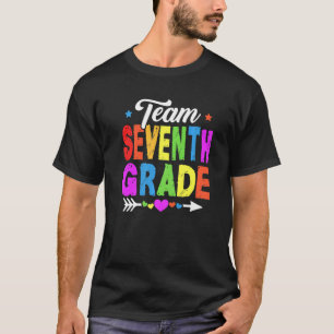 Cute Seventh Grade Team Teacher Student Kids Back T-Shirt