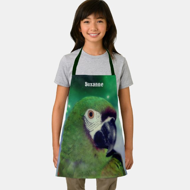 Cute Severe Macaw Parrot Personalised Apron (Insitu)