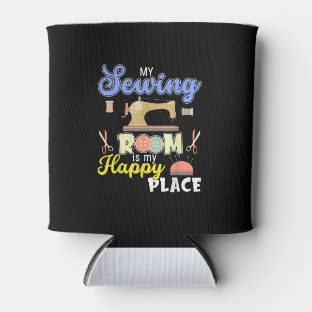 Cute Sewing Gift Quilters Crafting Quilting Can Cooler (Front)