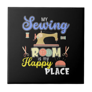 Cute Sewing Gift Quilters Crafting Quilting Tile