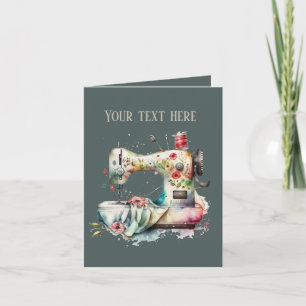 Cute sewing lovers add message  card