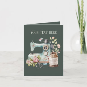 Cute sewing lovers add text  card