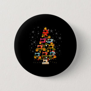 Cute Sewing Machine Christmas Tree Christmas Ornam 6 Cm Round Badge