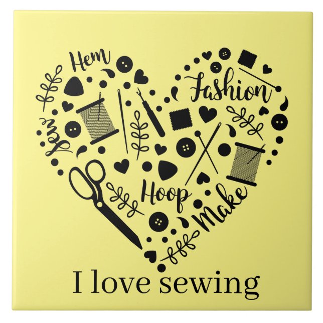 cute sewing room crafting tile (Front)