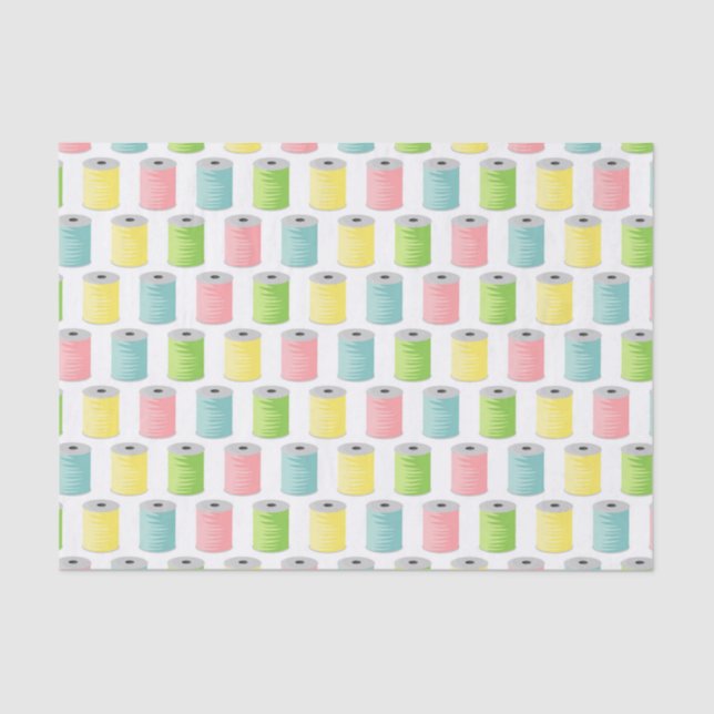 Cute sewing thread tiled pattern party tissue paper (Front)