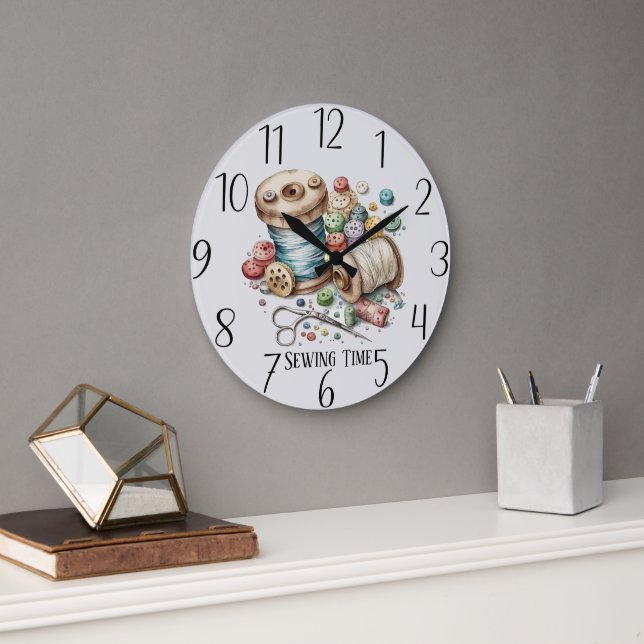 cute sewing time add text  large clock (Office)