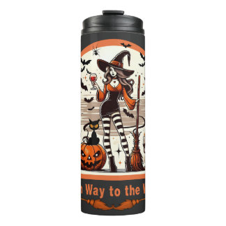 Cute sexy witch way to the wine Drinking party Thermal Tumbler