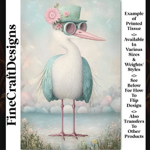 Cute Shabby Chic Cottagecore Bird BS9 Decoupage Tissue Paper
