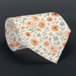 Cute Shabby Chic French Floral Art Pattern Tie<br><div class="desc">This unique necktie features a charming, contemporary French shabby chic pattern. It showcases a botanical floral design with beautifully arranged pastel coral orange roses, light slate blue flowers, and sage green leaves set against a crisp white background. This distinctive and stylish necktie is perfect for the professional and sophisticated businessman,...</div>