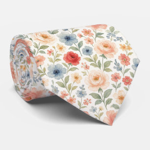 Cute Shabby Chic French Floral Art Pattern Tie