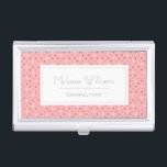 Cute Shades of Pink Dots Personalised Business Card Holder<br><div class="desc">Cute business card holder to personalise with name and job title.</div>