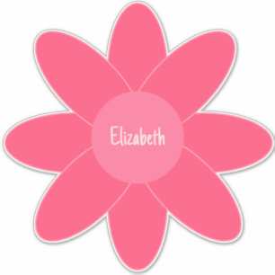 Cute Shades of Pink Flower and Name