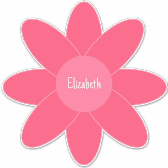 Cute Shades of Pink Flower and Name (Front)