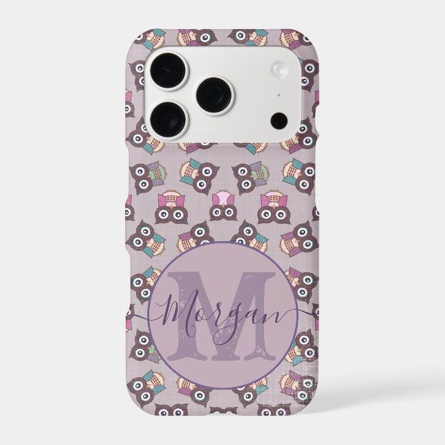 Cute Shades of Purple Owl Pattern (Back)