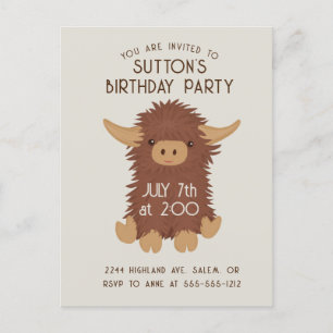 Cute, shaggy Highland cow custom Postcard