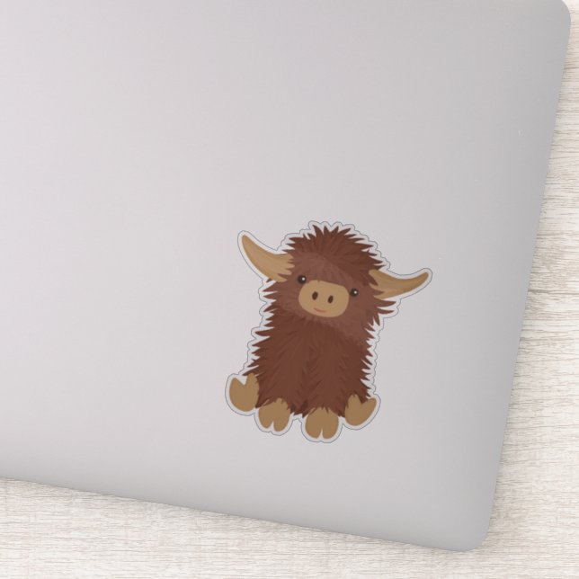 Cute, shaggy Highland cow design (Detail)