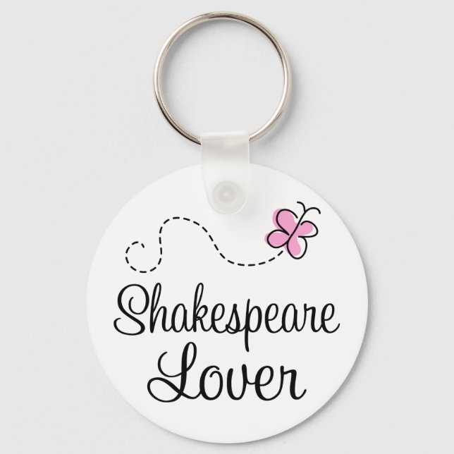 Cute Shakespeare Lover Key Ring (Front)