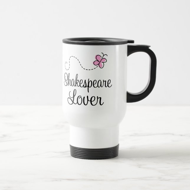 Cute Shakespeare Lover Travel Mug (Right)