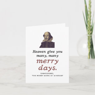 Cute Shakespeare Merry Days Theatre Birthday Card
