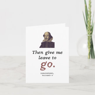 Cute Shakespeare Quote Vintage Bookish Retirement  Card