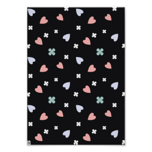 Cute Shamrock Hearts Lucky Love Pattern Photo Print