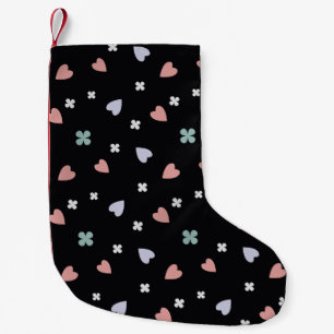 Cute Shamrock Hearts Lucky Love Pattern Small Christmas Stocking