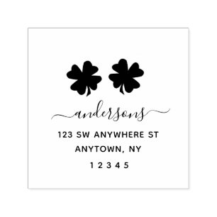 Cute Shamrock Return Address Personalised Self-inking Stamp