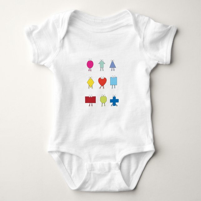 Cute Shape Characters Illustration Design Baby Bodysuit (Front)